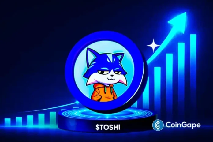 <p>The Toshi Coin price surged 57%  at the time of press, making it one of the strongest performers in the market. Its market cap climbed above $378M, while daily trading volume skyrocketed by over 5,000%, highlighting extraordinary liquidity inflows. The rally comes after weeks of choppy trading, catching many off guard as speculative flows returned.</p>
<p>The post <a href="https://coingape.com/markets/toshi-coin-gains-57-in-one-day-whats-driving-the-sudden-upside/">Toshi Coin Gains 57% in One Day: What’s Driving the Sudden Upside?</a> appeared first on <a href="https://coingape.com/">CoinGape</a>.</p>
<br>